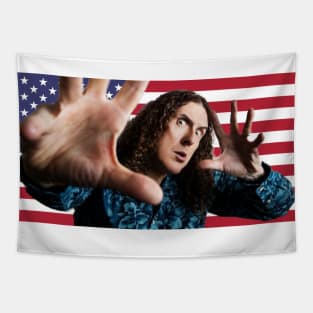 weird al american flag Tapestry