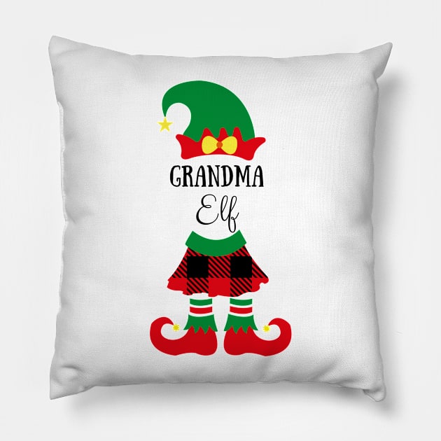 grandma elf funny cute christmas xmas gift Pillow by Ashden