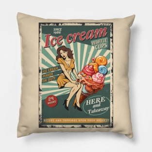 Ice Cream Vintage Pillow