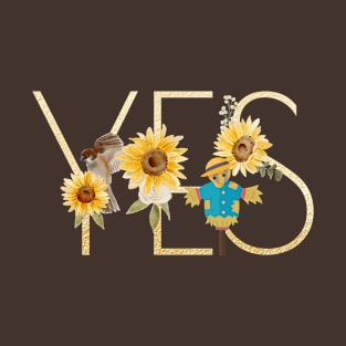 Sunflowers and scarecrows. T-Shirt