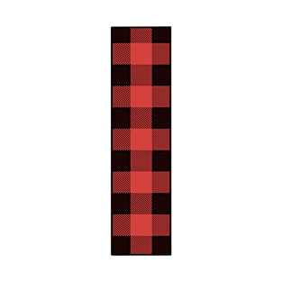 Letter I Monogram Red and Black Buffalo Plaid/Check T-Shirt