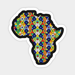 Zulu Beads in Shape of Africa Magnet