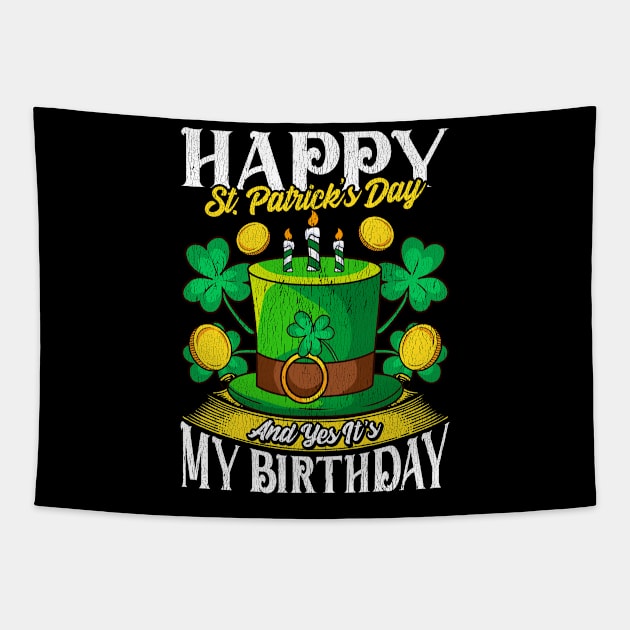 Birthday Happy St. Patricks Day Birthday Gift Design Tapestry by Dr_Squirrel