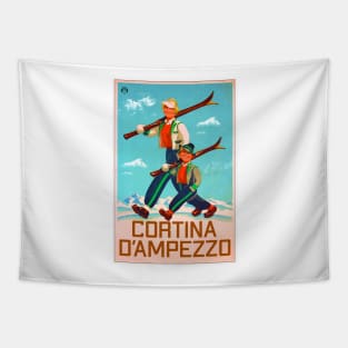 Cortina d'Ampezzo Skiing Italy Dolomite Mountains Dolomiti Belluno Tapestry