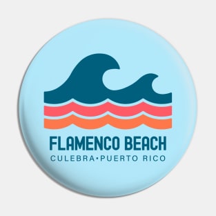 Flamenco Beach - Culebra Puerto Rico - Vintage Wave Pin