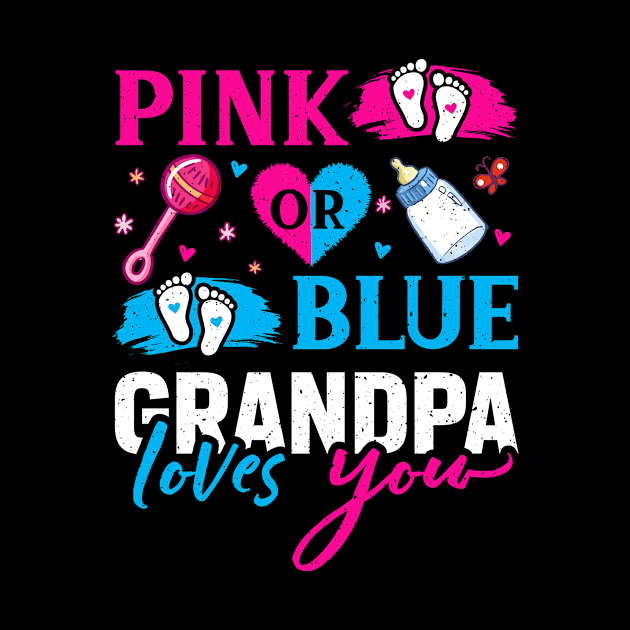 Pink Or Blue Grandpa Loves You Gender Reveal Baby Gift by Albatross