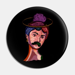 Girl's moustache Pin