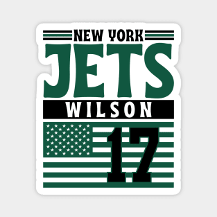 New York Jets Wilson 17 American Flag Football Magnet