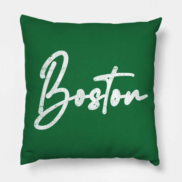 Boston // Retro Typography Design Pillow by DankFutura