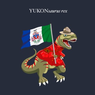 Clanosaurus Rex YUKONsaurus rex Yukon Canada Flag Tyrannosaurus Rex T-Shirt