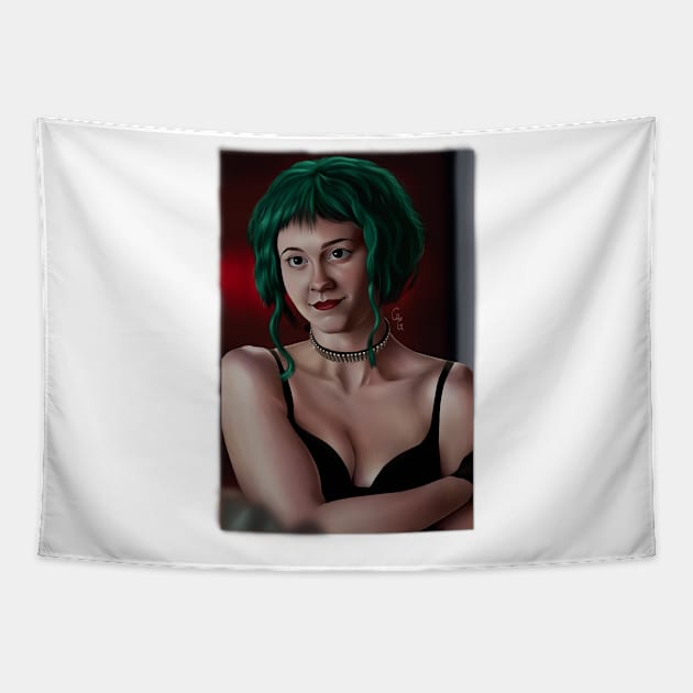 Green Ramona Tapestry by ConnorATerro