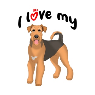 I Love My Airedale Dog T-Shirt