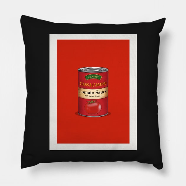 Spaghetti tomato sauce kitchen print Pillow by Holailustra