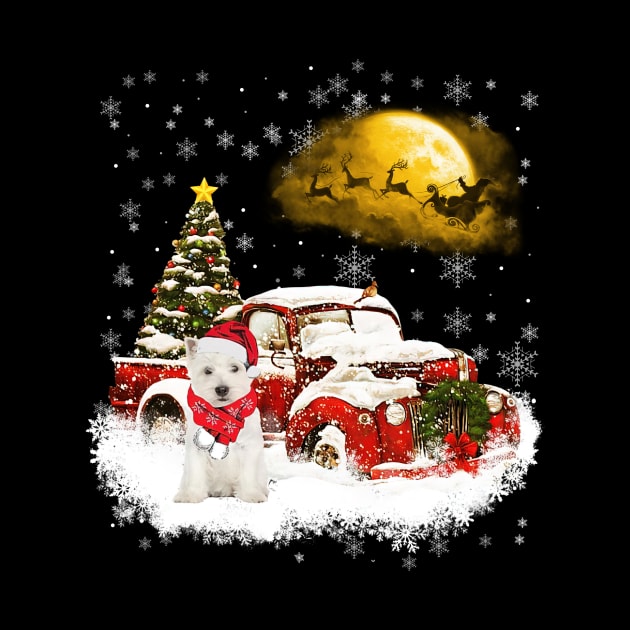 Red Truck Xmas Tree West Highland White Terrier Christmas by Benko Clarence