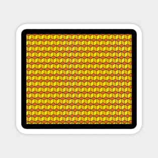 Yellow Block Print Pattern Magnet