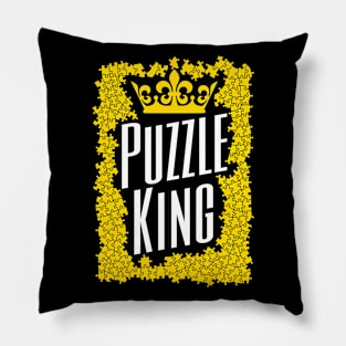 Puzzle King Crown Jigsaw Pieces Puzzler Hobbyist Funny Pillow