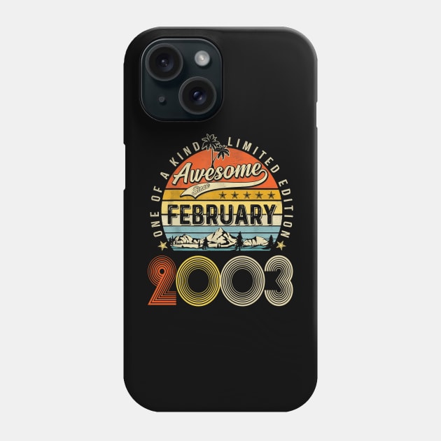 Awesome Since February 2003 Vintage 20th Birthday Phone Case by Vintage White Rose Bouquets