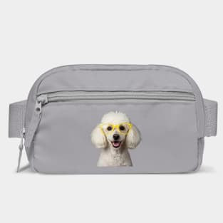 White Poodle Wearing Yellow Glasses Bag