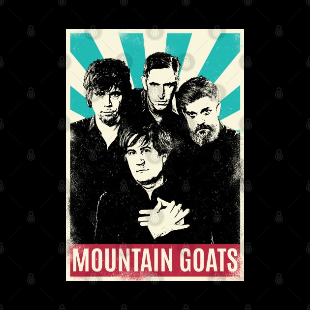 Vintage Retro Mountain Goats by Bengkel Band