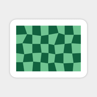 Green Checkered Square Seamless Pattern Magnet