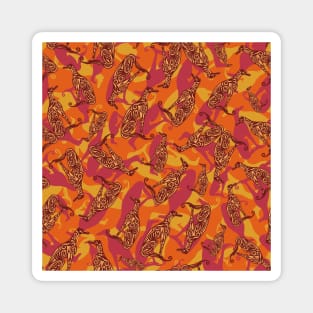 Greyhound Camo - Orange Magnet