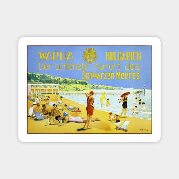 Vintage Travel Poster Varna Bulgaria Magnet by vintagetreasure