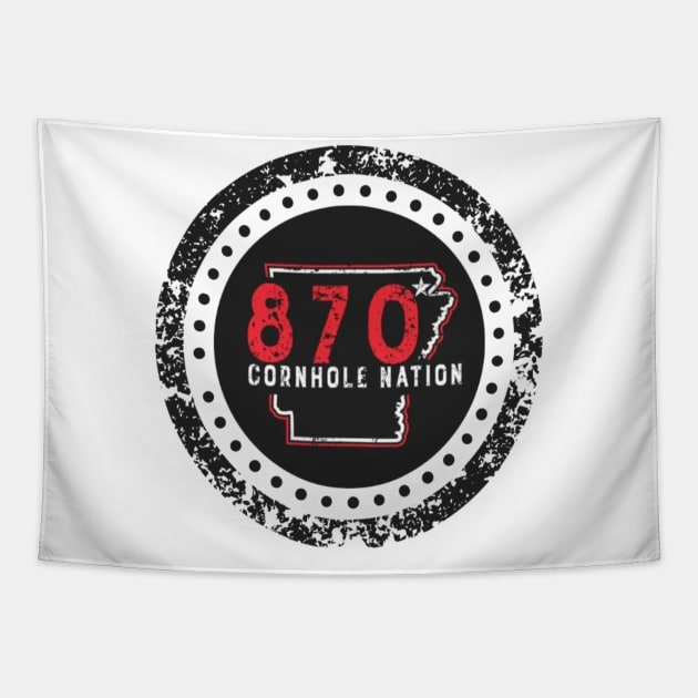 870 CN Small Corner Logo Tapestry by 870 Cornhole Nation