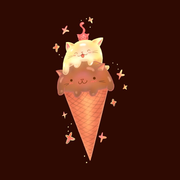 Cat Ice Cream Cone by rachelleybell