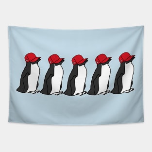 Trucker Hats Red Five Penguins Graphic Tapestry