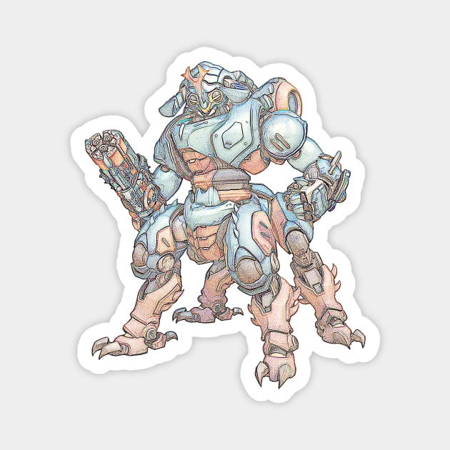 Overwatch Orisa Dynastinae Skin Faded Magnet by Green_Shirts