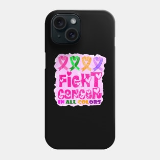 Fight Cancer In All Color Feather Breast Cancer Awareness Phone Case