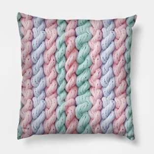 Pastel Knit Waves Pillow