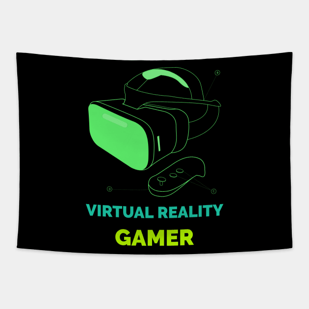 Virtual Reality gamer | VR Headset Tapestry by inkonfiremx