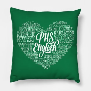 PHS English Love White Text Pillow