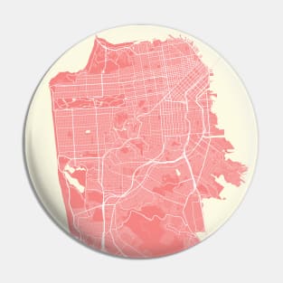 San Francisco City Map Pink & Yellow Pin