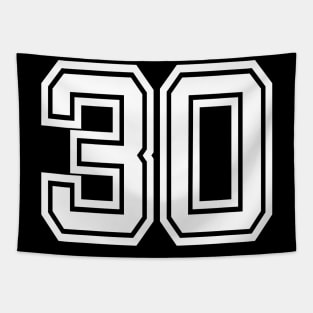 Number 30 for a sports team, group, or community Tapestry