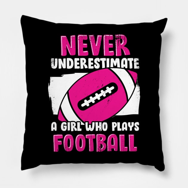 American Football Girl Woman Gift Pillow by Dolde08