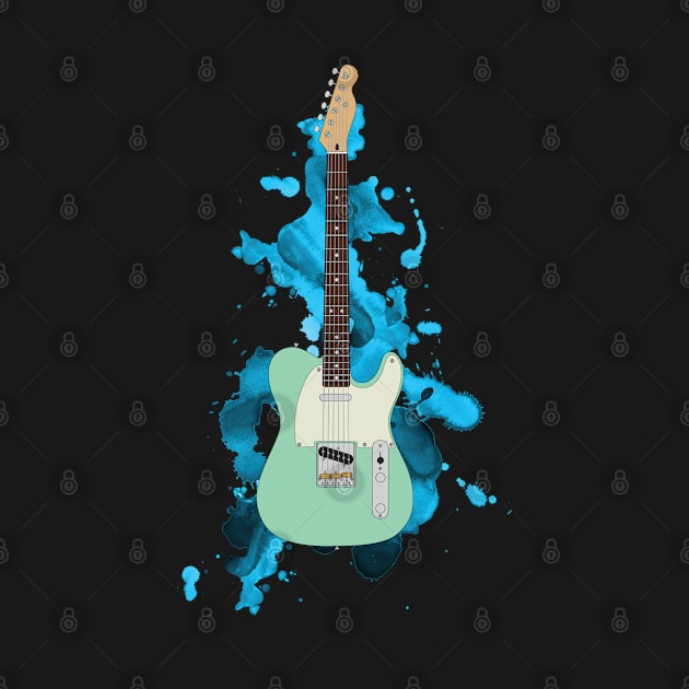 T-Style Electric Guitar Surf Green Color by nightsworthy