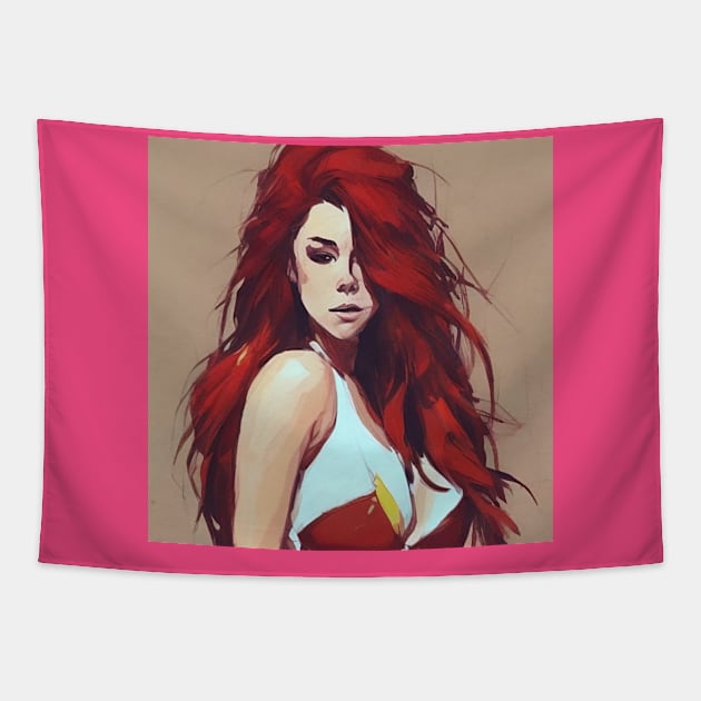 Scarlet Vivre Tapestry by DVL