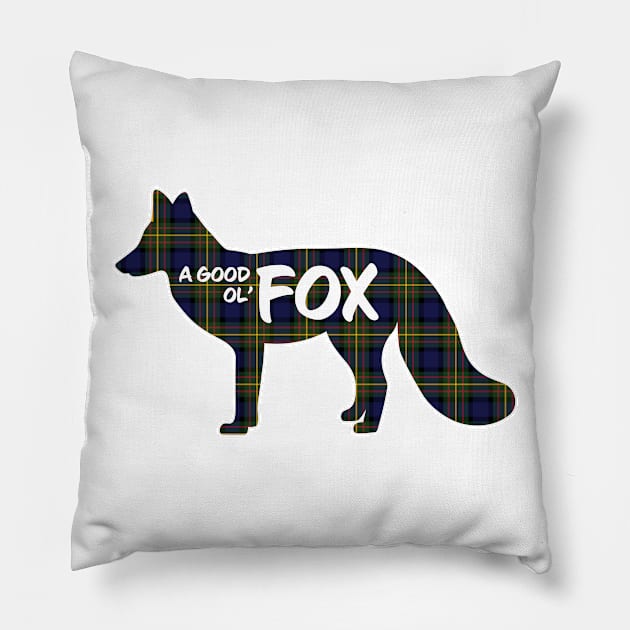 Fox Critter - MacLaren Plaid Pillow by Wright Art