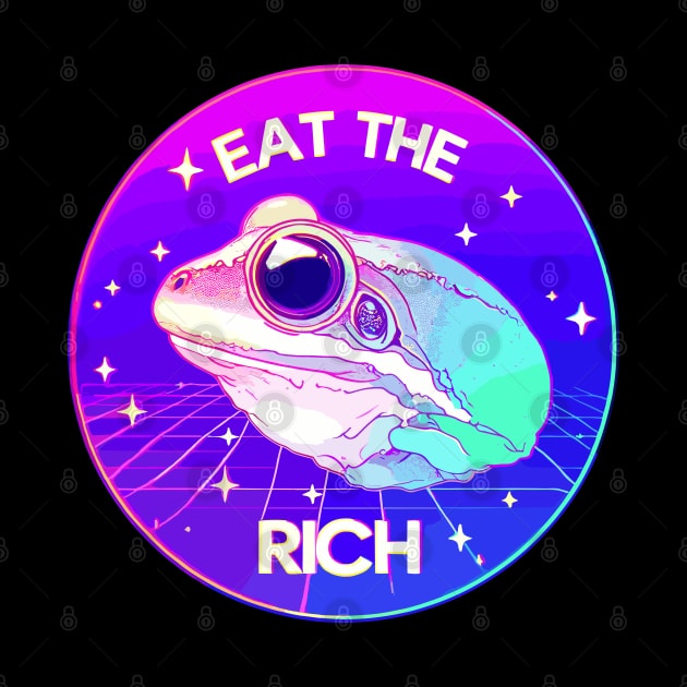 Purple Psychedelic Eat the Rich Frog by TomFrontierArt