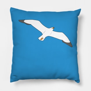 Seagull Flying High Above Pillow