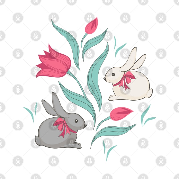 Bunny floral pattern by olgart