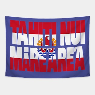 French Polynesia Motto Flag Tapestry