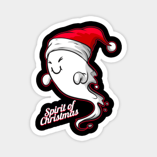 Ghost With Santas Hat Spirit Of Christmas Magnet