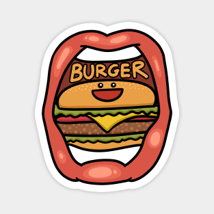 Fast Food Lover, Burger in your mouth Magnet