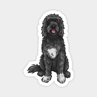 Cute Portuguese Water Dog | Black Magnet