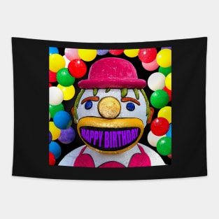 Happy birthday clown and balloons Tapestry