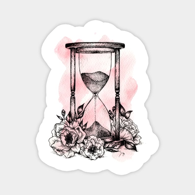 Floral Hourglass Magnet by Akbaly