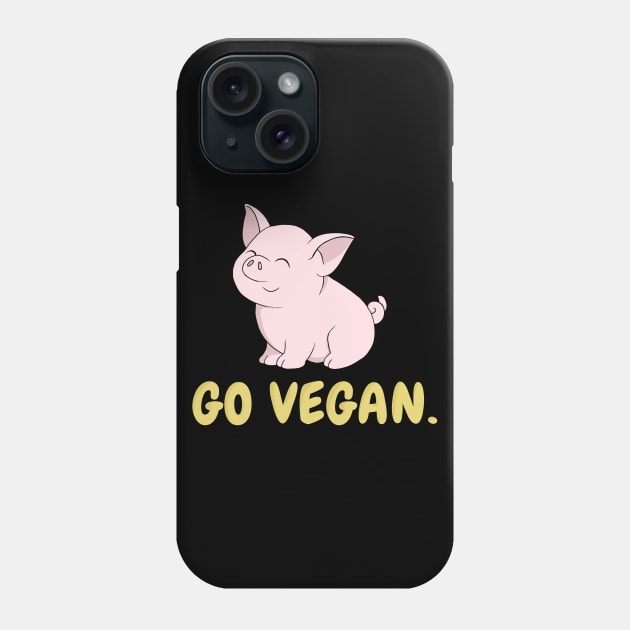 Go Vegan Cute Pig Phone Case by valentinahramov